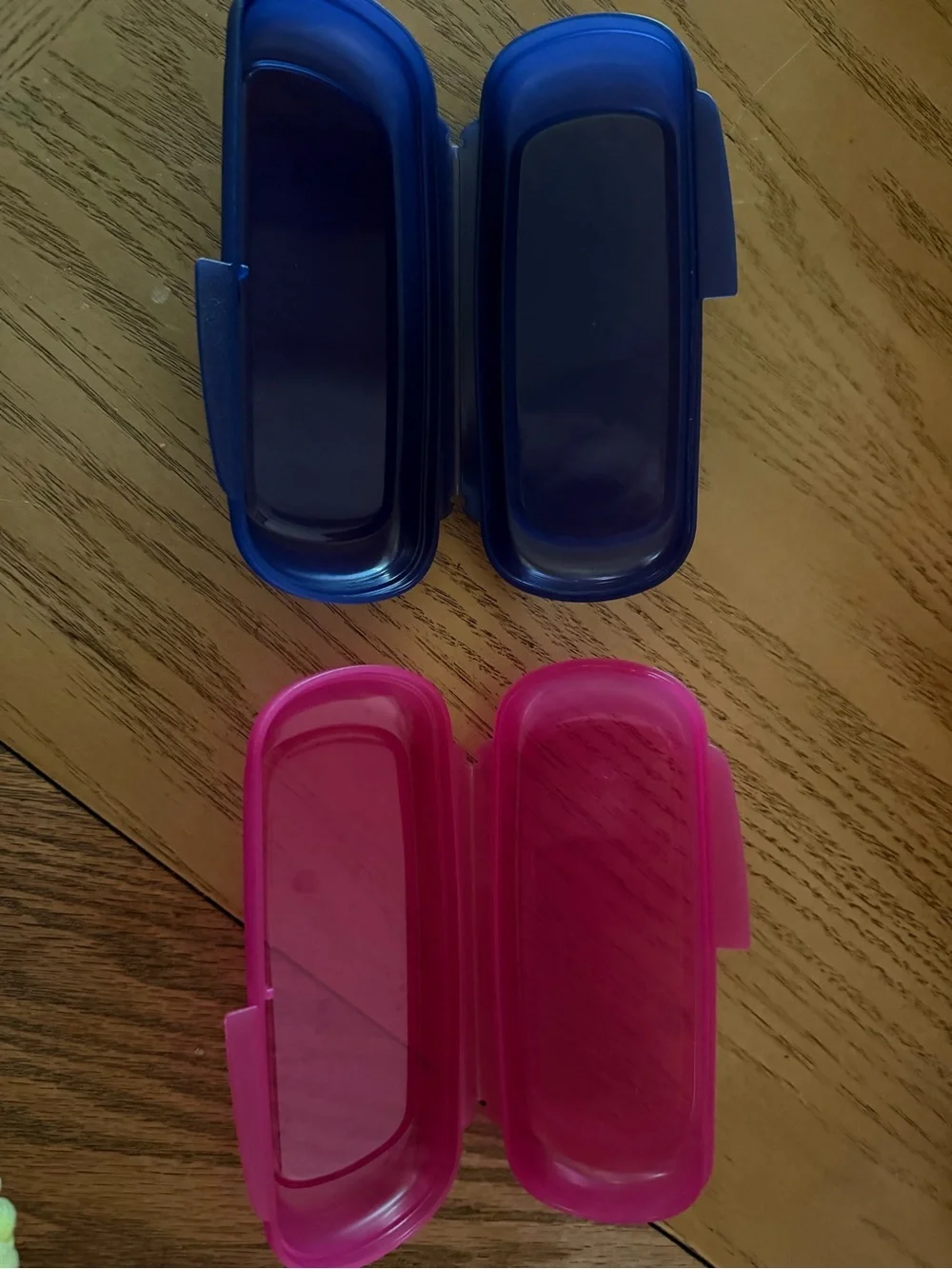 2 Tupperware Granola Bar Keepers / Eyeglasses Cases
